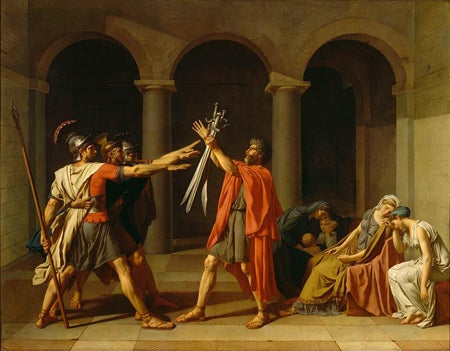 Jacques-Louis David | The Oath of the Horatii | 1784 | Musée du Louvre | Image and original data provided by Réunion des Musées Nationaux / Art Resource, N.Y.; artres.com