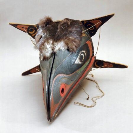 Kwakiutl, Transformation mask, 1917 or earlier. Peabody Museum of Archaeology and Ethnology