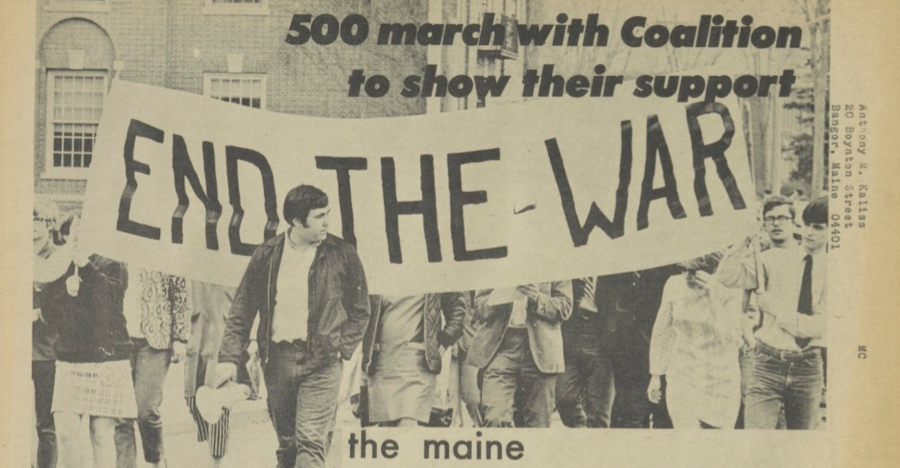 A black-and-white image from the University of Maine’s